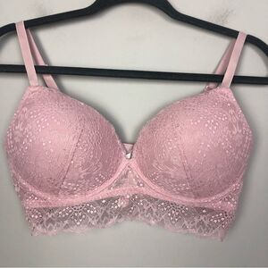 VICTORIA’S SECRET PINK | Light Pink Lace Push Up Bra Adjustable Size Large
